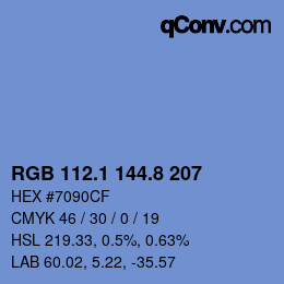 Color code: RGB 112.1 144.8 207 | qconv.com