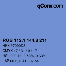 Color code: RGB 112.1 144.8 211 | qconv.com