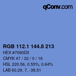 カラーコード: RGB 112.1 144.8 213 | qconv.com