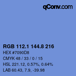 Color code: RGB 112.1 144.8 216 | qconv.com