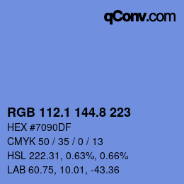 Color code: RGB 112.1 144.8 223 | qconv.com