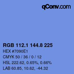 カラーコード: RGB 112.1 144.8 225 | qconv.com