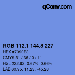 Color code: RGB 112.1 144.8 227 | qconv.com