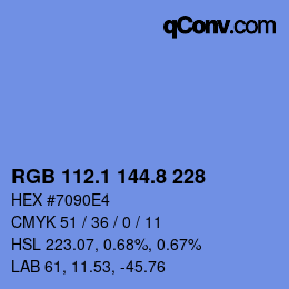 Color code: RGB 112.1 144.8 228 | qconv.com