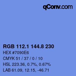 Color code: RGB 112.1 144.8 230 | qconv.com
