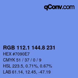 Color code: RGB 112.1 144.8 231 | qconv.com