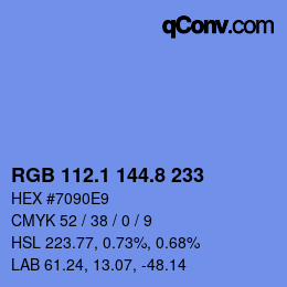 Color code: RGB 112.1 144.8 233 | qconv.com