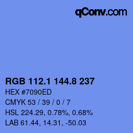 Color code: RGB 112.1 144.8 237 | qconv.com