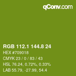 カラーコード: RGB 112.1 144.8 24 | qconv.com
