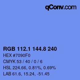 Farbcode: RGB 112.1 144.8 240 | qconv.com