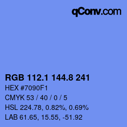 Color code: RGB 112.1 144.8 241 | qconv.com