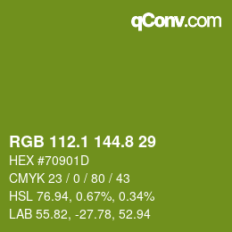 カラーコード: RGB 112.1 144.8 29 | qconv.com