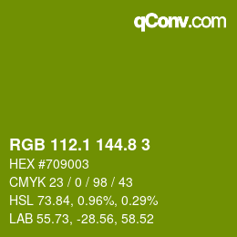 カラーコード: RGB 112.1 144.8 3 | qconv.com