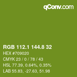 カラーコード: RGB 112.1 144.8 32 | qconv.com