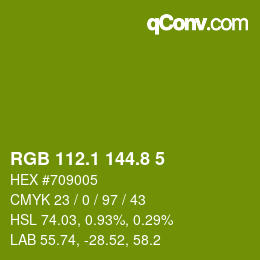 カラーコード: RGB 112.1 144.8 5 | qconv.com