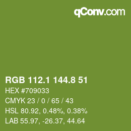 カラーコード: RGB 112.1 144.8 51 | qconv.com