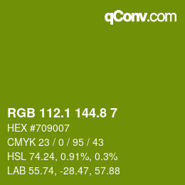 カラーコード: RGB 112.1 144.8 7 | qconv.com