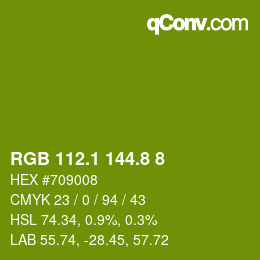 カラーコード: RGB 112.1 144.8 8 | qconv.com