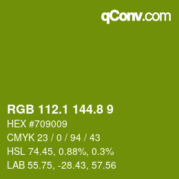 カラーコード: RGB 112.1 144.8 9 | qconv.com