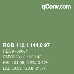カラーコード: RGB 112.1 144.8 97 | qconv.com