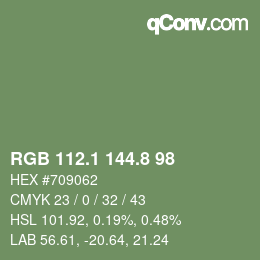 カラーコード: RGB 112.1 144.8 98 | qconv.com