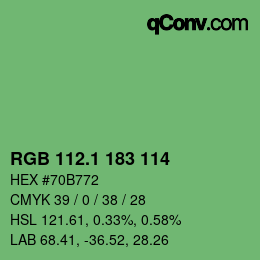 カラーコード: RGB 112.1 183 114 | qconv.com