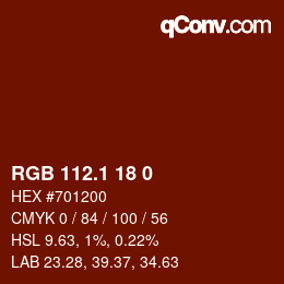 カラーコード: RGB 112.1 18 0 | qconv.com