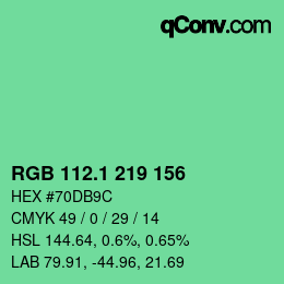 カラーコード: RGB 112.1 219 156 | qconv.com