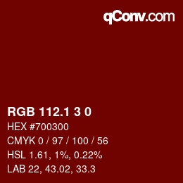 カラーコード: RGB 112.1 3 0 | qconv.com