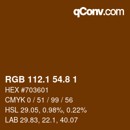 Color code: RGB 112.1 54.8 1 | qconv.com