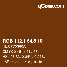Color code: RGB 112.1 54.8 10 | qconv.com