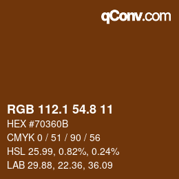 カラーコード: RGB 112.1 54.8 11 | qconv.com
