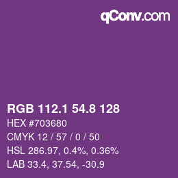 カラーコード: RGB 112.1 54.8 128 | qconv.com