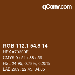 Color code: RGB 112.1 54.8 14 | qconv.com