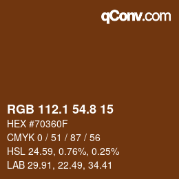 Color code: RGB 112.1 54.8 15 | qconv.com