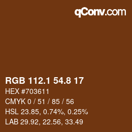 Color code: RGB 112.1 54.8 17 | qconv.com
