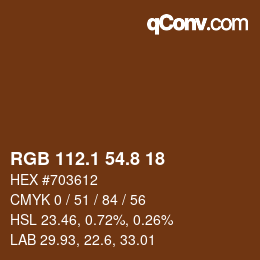 Color code: RGB 112.1 54.8 18 | qconv.com