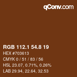 Color code: RGB 112.1 54.8 19 | qconv.com
