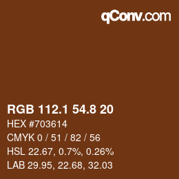 Color code: RGB 112.1 54.8 20 | qconv.com