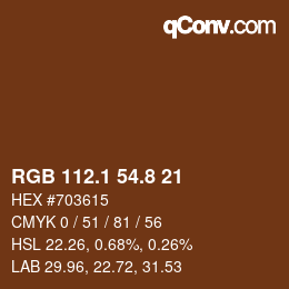 カラーコード: RGB 112.1 54.8 21 | qconv.com