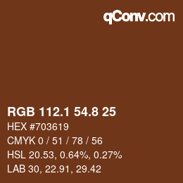 Color code: RGB 112.1 54.8 25 | qconv.com