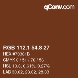 Color code: RGB 112.1 54.8 27 | qconv.com