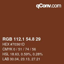 Farbcode: RGB 112.1 54.8 29 | qconv.com
