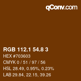 Color code: RGB 112.1 54.8 3 | qconv.com