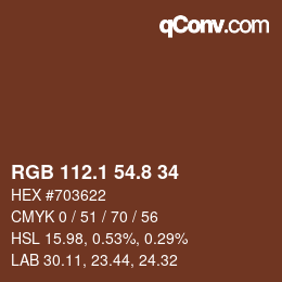 Color code: RGB 112.1 54.8 34 | qconv.com