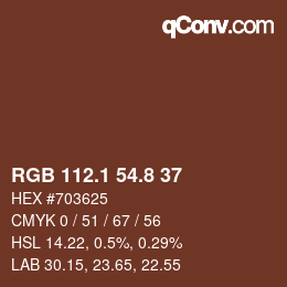 Color code: RGB 112.1 54.8 37 | qconv.com