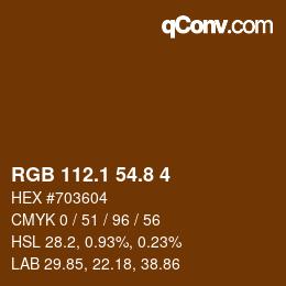 Farbcode: RGB 112.1 54.8 4 | qconv.com