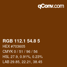 Farbcode: RGB 112.1 54.8 5 | qconv.com