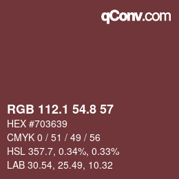 Color code: RGB 112.1 54.8 57 | qconv.com