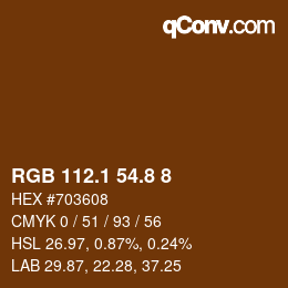 Color code: RGB 112.1 54.8 8 | qconv.com